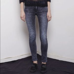 Acne Studios Gray Skin 5 Onyx Skinny Jeans